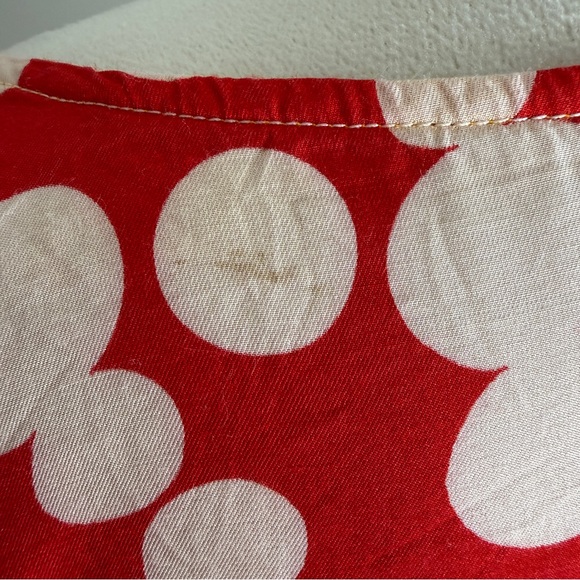 Boden Women's Size 16 Red Chain Polka Dot Pleated Long Sleeve Silk Blend Top - Picture 7 of 7